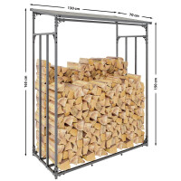 Kaminholzregal aussen mit Abdeckung HEOD | 70x130x165, Stahl