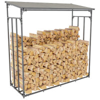 Kaminholzregal aussen mit Abdeckung HEOD | 70x165x165,...
