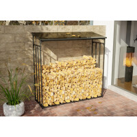 Kaminholzregal aussen mit Abdeckung HEOD | 70x185x185, Stahl