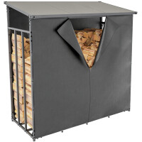 Kaminholzregal aussen mit Abdeckung HEOD | 70x143x145,...