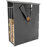 Kaminholzregal aussen mit Abdeckung HEOD | 70x130x185,...