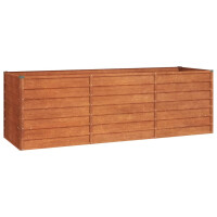 Hochbeet aus Cortenstahl ISAK | unten offen | 240x80x77cm