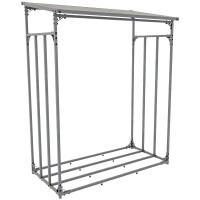 Kaminholzregal aussen mit Abdeckung HEOD | 70x130x165, Alumi