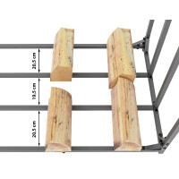 Kaminholzregal aussen mit Abdeckung HEOD | 70x130x165, Alumi