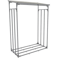 Kaminholzregal aussen mit Abdeckung HEOD | 70x130x185, Alumi