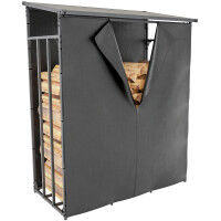Kaminholzregal aussen mit Abdeckung HEOD | 70x130x165,...