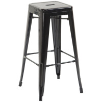 Barhocker MILAN - Schwarz, Metall | Barhocker ohne Lehne