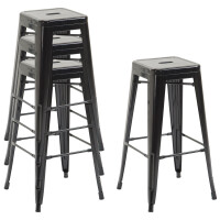 Barhocker MILAN - Schwarz, Metall | Barhocker ohne Lehne 6