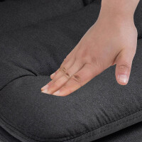 Barhocker TURIN - Schwarz, Stoff, Schwarz | Barhocker mit Le