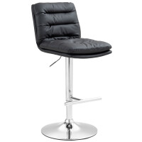 Barhocker TURIN - Schwarz, Kunstleder, Chrom | Barhocker...