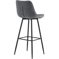Barhocker SYDNEY - Dunkelgrau, Stoff | Barhocker mit Lehne 5