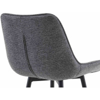 Barhocker SYDNEY - Dunkelgrau, Stoff | Barhocker mit Lehne 7