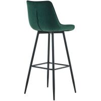Barhocker 2er Set SYDNEY - Grün, Samt | Barhocker mit L