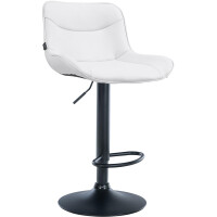 Barhocker TAMPA - Wei&szlig;, Kunstleder, Schwarz |...