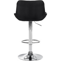 Barhocker 2er Set TAMPA - Schwarz, Stoff, Chrom | Barhocker 