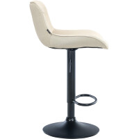 Barhocker 2er Set TAMPA - Creme, Stoff, Schwarz | Barhocker 