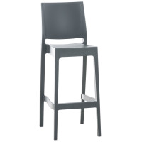 Barhocker MIAMI - Dunkelgrau, Kunststoff | Barhocker mit...