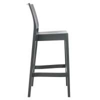 Barhocker MIAMI - Dunkelgrau, Kunststoff | Barhocker mit Leh