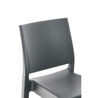 Barhocker MIAMI - Dunkelgrau, Kunststoff | Barhocker mit Leh
