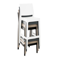 Barhocker MIAMI - Dunkelgrau, Kunststoff | Barhocker mit Leh