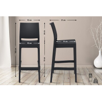 Barhocker 2er Set MIAMI - Schwarz, Kunststoff | Barhocker mi