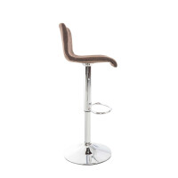 Barhocker 2er Set BERLIN - Braun, Stoff | Barhocker mit Lehn
