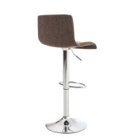 Barhocker 2er Set BERLIN - Braun, Stoff | Barhocker mit Lehn