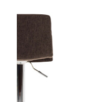 Barhocker 2er Set BERLIN - Braun, Stoff | Barhocker mit Lehn