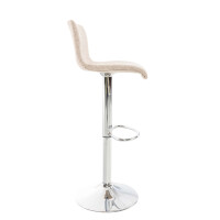 Barhocker 2er Set BERLIN - Creme, Stoff | Barhocker mit Lehn