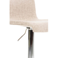 Barhocker 2er Set BERLIN - Creme, Stoff | Barhocker mit Lehn