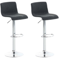 Barhocker 2er Set BERLIN - Dunkelgrau, Stoff | Barhocker...