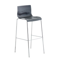Barhocker TOKIO - Grau, Kunststoff | Barhocker mit Lehne