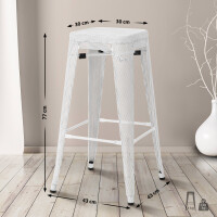Barhocker 4er Set SEOUL - Weiß, Metall | Barhocker ohn