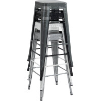 Barhocker 4er Set SEOUL - Weiß, Metall | Barhocker ohn