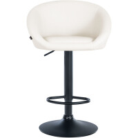 Barhocker OSLO - Weiß, Kunstleder, Schwarz | Barhocker