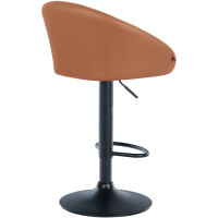 Barhocker OSLO - Hellbraun, Kunstleder, Schwarz | Barhocker 