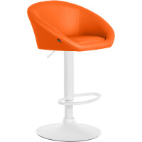 Barhocker OSLO - Orange, Kunstleder, Wei&szlig; |...