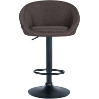 Barhocker OSLO - Dunkelgrau, Stoff, Schwarz | Barhocker mit 