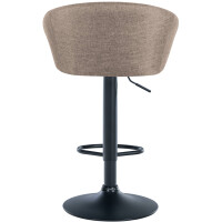 Barhocker OSLO - Taupe, Stoff, Schwarz | Barhocker mit Lehne