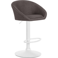 Barhocker OSLO - Dunkelgrau, Stoff, Wei&szlig; |...
