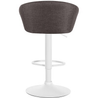 Barhocker OSLO - Dunkelgrau, Stoff, Weiß | Barhocker m