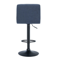 Barhocker MADRID - Blau, Stoff, Schwarz | Barhocker mit Lehn