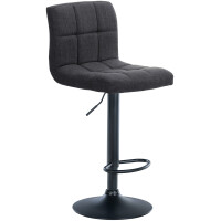 Barhocker MADRID - Dunkelgrau, Stoff, Schwarz | Barhocker...