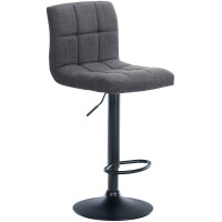 Barhocker MADRID - Hellgrau, Stoff, Schwarz | Barhocker...
