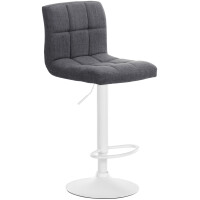 Barhocker MADRID - Hellgrau, Stoff, Wei&szlig; |...