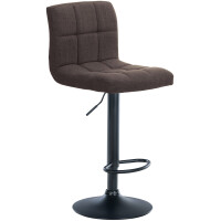 Barhocker 2er Set MADRID - Braun, Stoff, Schwarz | Barhocker