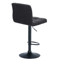 Barhocker 2er Set MADRID - Dunkelgrau, Stoff, Schwarz | Barh