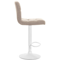 Barhocker 2er Set MADRID - Creme, Stoff, Weiß | Barhoc