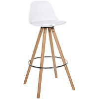 Barhocker PALMA - Wei&szlig;, Kunstleder, Braun,...