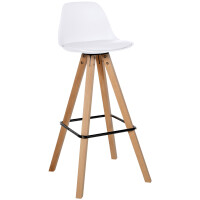 Barhocker PALMA - Wei&szlig;, Kunstleder, Braun,...